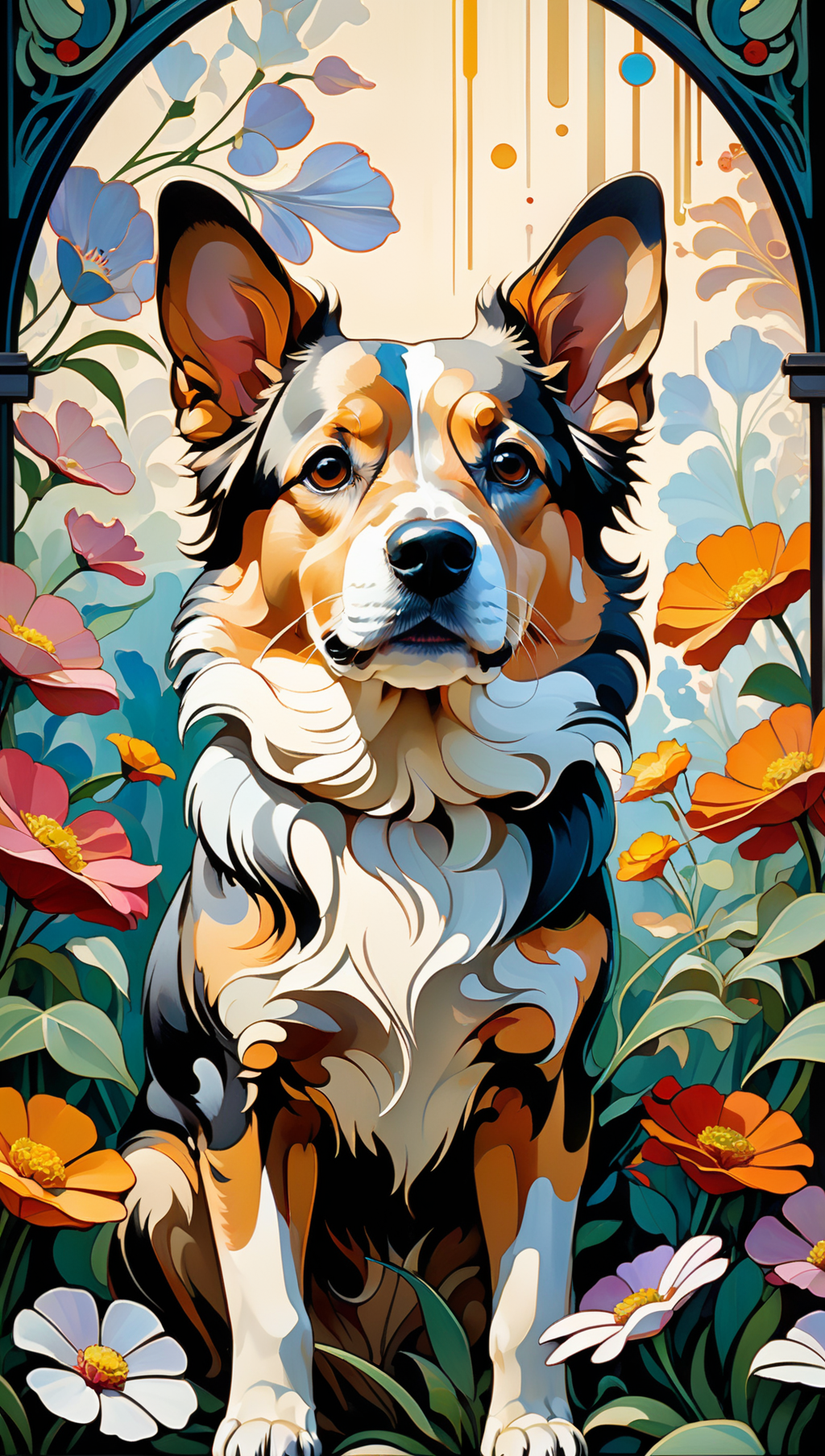 01682-531603254-dog among flowers, floral background, in the style of Studio Ghibli, beautiful incredibly detailed composite, sharp lines, clear.png